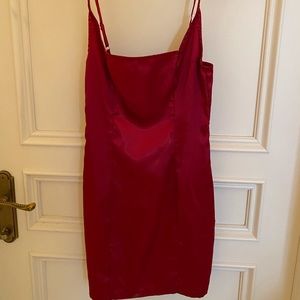 Satin rouge tight mini dress never worn